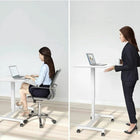 FitDesk - Bureau debout mobile réglable - Blanc-Peut supporter jusqu'à 18 livres