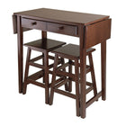 Winsome – Table à manger à 2 abattants de la collection Mercer et 2 tabourets, fini cappuccino-Table-îlot permettant d’économiser de l’espace fournie avec 2 tabourets