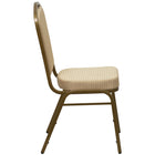 Chaise banquet empilable HERCULES à dossier couronne, siège de 2,5 po, doré, tissu beige, 4/bte (FDC01AGH20124E)-S'empile jusqu'à 15 chaises de hauteur
