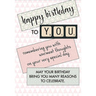 Aline Greetings – Carte d'anniversaire générale, tuiles de Scrabble, Happy Birthday to You, paq./18-Papier non couché de qualité supérieure