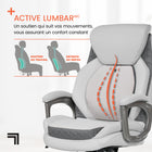 Sharper Image - Fauteuil de massage lombaire actif S-600 - 27 3/4 po l x 30 po P x 45 1/4 po à 48 1/4 po H - Blanc-Garantie limitée du fabricant de 5 ans