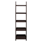Kiera Grace – Étagère inclinée à 5 tablettes Hadfield, 67 x 18 po, espresso (FN43648-1)-Mesure globale: l'étagère de l'échelle mesure 13,5 "L x 18,3" L x 65,7 "H dans les dimensions vous permettant de créer un stockage maximal tout en ne prenant pas trop de largeur dans votre espace