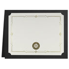 St. James - Porte-certificats/porte-documents - bordure dorée - finition lin - noir - paquet de 5 - 83805-Convient pour les certificats de récompense en format paysage ou portrait
