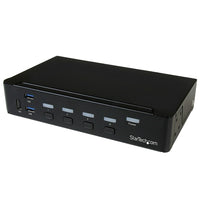 StarTech ® Commutateur KVM USB DisplayPort à 4 ports, USB 3.0, 4K (SV431DPU3A2)-Partagez facilement vos appareils périphériques en utilisant le concentrateur intégré USB 3.0
