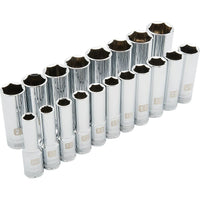 Dynamic Tools – Ensemble de 19 douilles métriques à 6 pans, prise de 1/2 po, standards et profondes, 10 à 28 mm-Comprend : 10, 11, 12, 13, 14, 15, 16, 17, 18, 19, 20, 21, 22, 23, 24, 25, 26, 27, 28 mm
