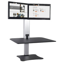 Victor Bureau debout électrique High Riseâ„¢ pour deux moniteurs (DC450)-Transforme tout bureau assis en bureau assis OU debout