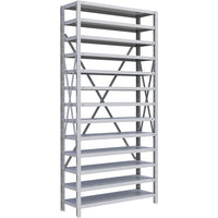 Metalware – Étagère sans boulons RK245, 13 tablettes, 36 x 24 x 76 po, gris clair-Système de tablettes ajustables offrant un espace de rangement solide, mais économique qui convient à vos besoins
