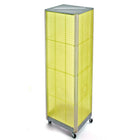 Azar Displays – Présentoir de sol à panneaux perforés sur 4 côtés et à roulettes, 60 x 16 po, jaune (700406-YEL)-Présentoir rotatif carré en tour avec roulettes