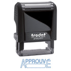 Trodat – Timbre auto-encreur Printy ''Approuvé'' avec fenêtre encre bleue 4911-Contenu en plastique recyclé postconsommation de jusqu'à 65 %