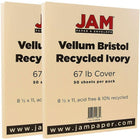 JAM Paper Papier cartonné bristol, fini vélin, 8 1/2 x 11 po, ivoire, paquet de 100-Ivoire