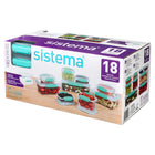Sistema - Ensemble de contenants pour la conservation des aliments de 18 pièces-Bases transparentes, couvercles colorés - vont au lave-vaisselle, sur le support supérieur seulement