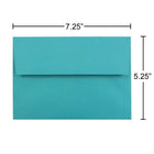 JAM Paper Enveloppes de pap. rec. avec ferm. gommée Brite Hue, format invitation, 5 1/4 x 7 1/4 po, bleu de mer, 100/paquet-Ouverture : latérale