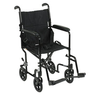 Drive Medical – Fauteuil roulant léger, noir, largeur du siège de 17 po-Noir, aluminium