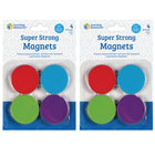 Learning Resources - Aimants super forts, 4 par ensemble, 2 ensembles-Des aimants puissants dans des couleurs vives maintiennent les tableaux blancs et les réfrigérateurs organisés