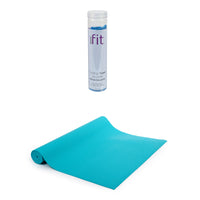 Bodico - Ensemble de fitness avec Tapis de yoga antidérapant et serviette super rafraîchissante, bleu-L'ensemble comprend un tapis de yoga et une serviette rafraîchissante assortie, un combo parfait pour vos entraînements
