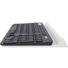Logitech Clavier K780 Sans Fil Multidispositifs-Le système de touches Logitech PerfectStroke, offre une frappe de précision et silencieuse, conception fine, comme un ordinateur portable, touches concaves et raccourcis