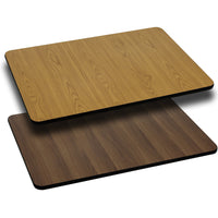 Flash Furniture – Dessus de table rectangulaire laminé et réversible de 30 x 60 po, naturel ou noix-Table de restaurant ou de banquet