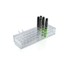 Azar Displays – Plateau 36 fentes rondes à mascara/cosmétiques, panneau perforé/à lattes/comptoir, transparent, 2/pqt (225520)-2 1/8 haut. x 10 1/4 larg. x 3 prof. (po)