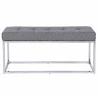 Plata Decor - Cisne Chome Banc avec tissu Top - Gris-Banc d'intérieur rembourré