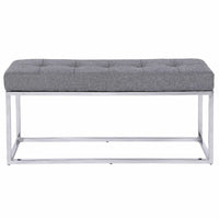 Plata Decor - Cisne Chome Banc avec tissu Top - Gris-Banc d'intérieur rembourré