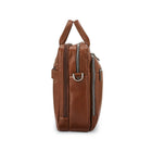 Samsonite Classic Leather Mallette Toploader 15.6", Cognac-12" x 16" x 5"