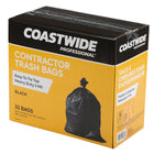 CoastWide Professional - Sacs poubelles super resistants pour entrepreneur, noir, 3 mil, paq./32-Rabats faciles à nouer