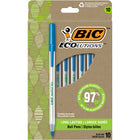 BIC - Stylos à bille avec prise RoundStic - 1,0 mm - bleu - paquet de 10-Fait à 97 % de plastique recyclé.