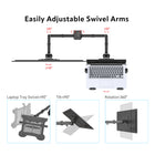 ShoppingAll - Support pour double écran et ordinateur portable entièrement réglable - Noir-5
