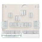 Azar - Kit d'organisateur de mur de panneaux perforés de 24 pièces avec deux panneaux et assortiment accessoire - blanc-Vendu en multiples de: 1
