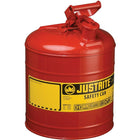 JustriteMD – Bidon de sécurité de type I sans entonnoir, 2 gal, 9 1/2 x 13 3/4 po, rouge-Les bidons de sécurité de type I sont conçus avec un seul bec pour remplir et verser toutes sortes de liquides inflammables