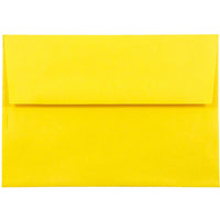 JAM Paper Enveloppes format livret Brite Hue de papier recyclé, ferm. gommée, 5 1/2 x 8 1/8 po, jaune, 100/pqt-Jaune