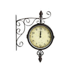 Truu Design Double-Sided Bistro Clock, 8 inches, Brown-Mesure: l'horloge antique mesure 20,3cm D x 43,2cm H (8" D x 17" H)