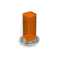 Azar Displays – Présentoir rotatif de comptoir à panneaux perforés sur 4 côtés, 12 x 4 x 4 (po), orange (700220-ORG)-Les quatre panneaux perforés s’emboîtent et reposent sur une base rotative en plastique transparent de 9 pouces de diamètre