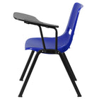 Flash Furniture – Chaise coquille ergonomique avec tablette rabattable à gauche, bleu (RUTEO1BLLTAB)-Capacité de poids de 880 lb
