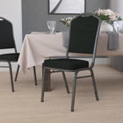 Flash Furniture – Chaise de banquet empilable à dossier couronne, bâti argenté avec tissu à motif de pois noir, (FDC01GVS0810)-Siège et dossier rembourrés