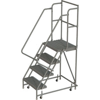 Tri-Arc Manufacturing – Escabeau roulant avec marche supérieure profonde; 40 po haut.; 4 marches; 16 po larg. (KDSR104162-D2)-Nombre de marches : 4
