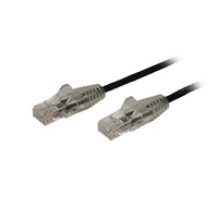 StarTech - Câble Ethernet Cat 6, 1', noir (N6PAT1BKS)-Câble 36 % plus fin pour des installations de câbles flexibles dans les armoires de réseau et les panneaux de gestion des câbles encombrés