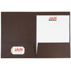 JAM Paper – Chemises de présentation à 2 pochettes, brun chocolat, 100/paquet (386LBRB)-100/paquet