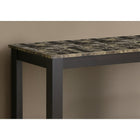 Monarch Specialties - 7983S Table D'Appoint - 44 po L/Espresso Dessus Marbre-Patte cappuccino fuselé