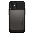 Spigen Slim Armor pour iPhone 12 mini - Gunmetal-Un étui en TPU double couche et un étui rigide en polycarbonate offrent une protection contre les chocs.