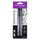 Tombow - Stylo pinceau Fudenosuke pour calligraphie, pointe dure et pointe souple, paq./2-Contient un stylo Fudenosuke avec une pointe dure et une pointe souple