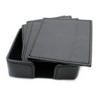 Ashlin® Ensemble de 8 sous-verres avec boîte Yorkshire, noir-Fond en feutre pour protéger le bureau ou la table. Cadeau parfait pour le bureau ou la maison.