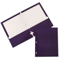 JAM PaperMD – Chemise de présentation à 3 trous, 9 1/4 x 11 1/2 (po), violet lustré, 100/paquet-Poids : 13,6 lb