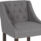 Flash Furniture – Tabouret de comptoir 24 po, de style transitionnel série Carmel, fini noyer, tissu gris foncé -Mousse ignifuge CA117