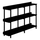 Monarch Specialties - 2219 Table D'Appoint 48 po L - Console Noir/Metal Noir-Table console a 3 niveaux, avec dessus de table longue et rectangulaire avec 2 tablettes inferieures au fini noir