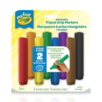 Crayola - Mes Premiers Marqueurs Crayola - Paquet de 8-La forme ronde traditionnelle offre une transition vers une prise d'écriture mûre