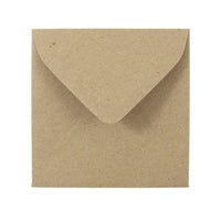 JAM Paper Enveloppes carrées recyclées à 100 % de sacs papier kraft avec ferm. gom., 3 1/8 x 3 1/8 po, brun chocolat, 100/p.-Brun