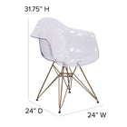 Chaise d’appoint transparente Allure avec cadre doré (FH-132-CPC1-GG)-Pour l'usage commercial