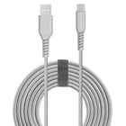 Powerology - Câble de recharge et de synchronisation USB C tressé de 6 pieds, de type C vers USB A - Argent-Test de flexion (plus de 1000 fois)