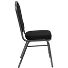 Flash Furniture – Chaise de banquet empilable à dossier couronne, bâti argenté avec tissu à motif de pois noir, (FDC01GVS0810)-S'empile jusqu'à 15 chaises de hauteur